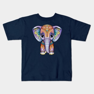 Cute lephant Mandala Animal Ilustration Kids T-Shirt